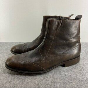 Geox Men’s Brown Leather Western Dress Shoe Ankle Boot Size 43.5 or US 10-10.5